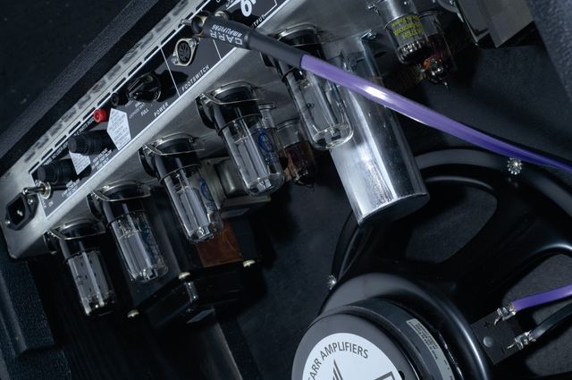 The combo is loaded with four 6V6 valves, hence the name.